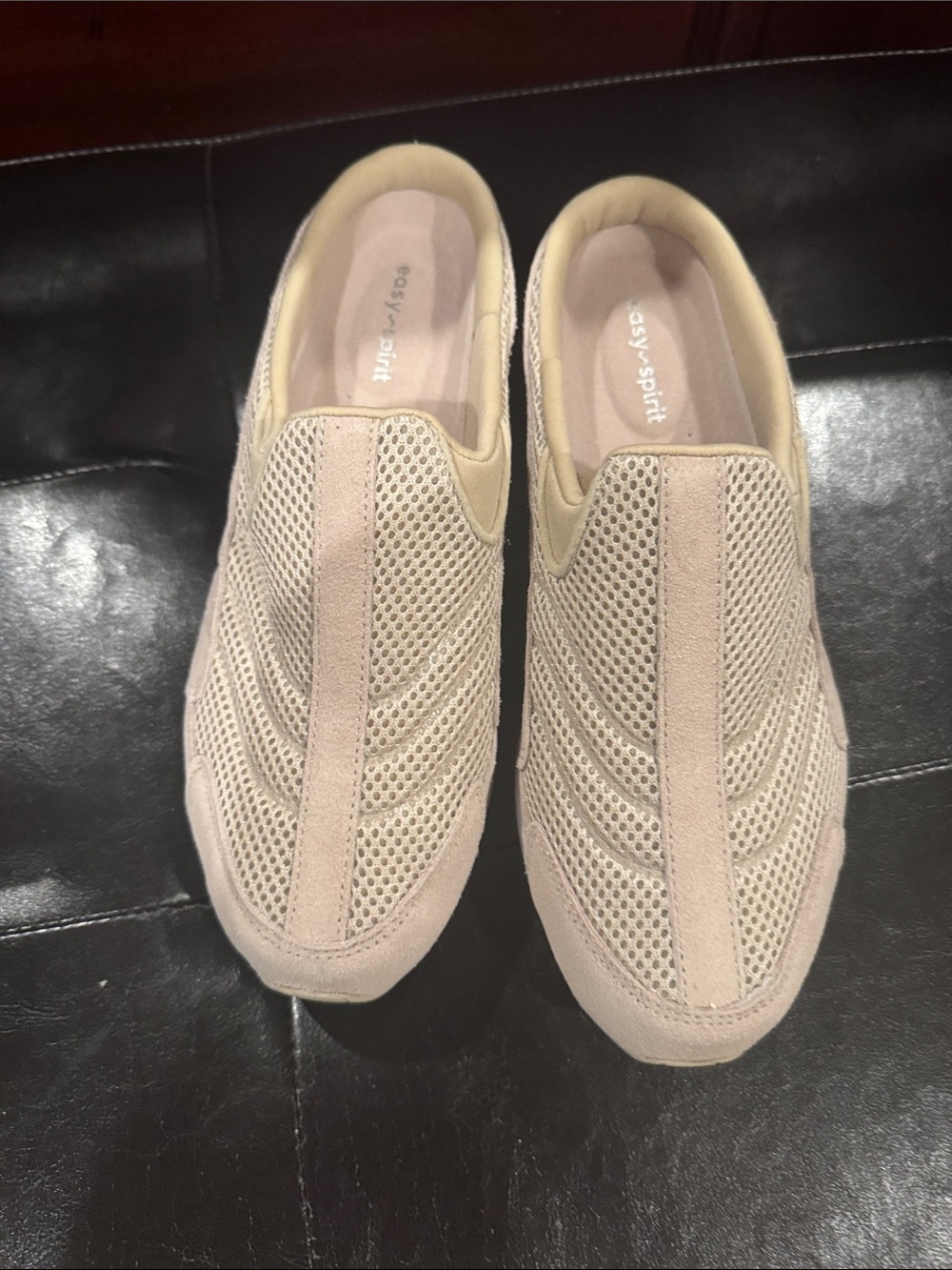 Easy Spirit Beige Slip-On Mesh Sneakers